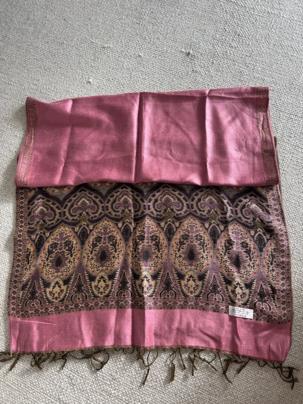 Cashmere and silk large shall  / wrap in Dusty Rose- brand new